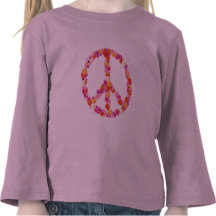 Pretty Flower Peace Sign Tee Shirt