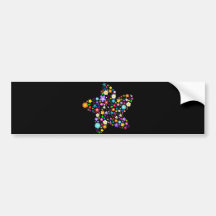 Pretty Flower Star Bumper Stickers