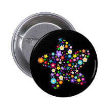 Pretty Flower Star Button