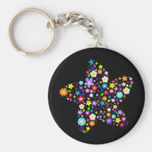 Pretty Flower Star Keychains