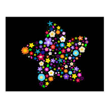 Pretty Flower Star Post Card