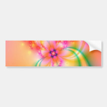 Pretty Flower With Ribbons Bumper Stickers