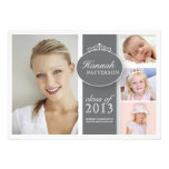 Pretty Girl 4 Photo in Gray Graduation Invitation