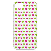 Pretty Hearts - Green & Pink iPhone 5 Covers