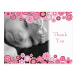 Pretty in Pink Baby Girl Photo Thank You Post Card