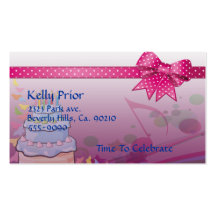 Pretty In Pink Bday Business Cards