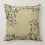 Pretty Ivory and Black Damask Pattern pillows