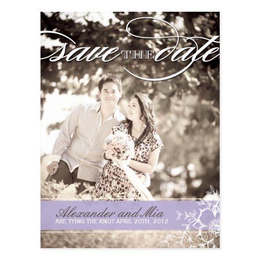 Pretty Lilac Photo Save the Date Postcards