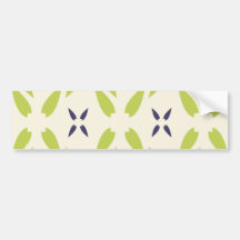 Pretty Lime Green and Purple Floral Wallpaper Bumper Sticker