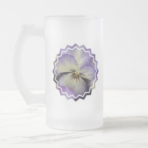 Pretty Pansy Frosted Beer Mug