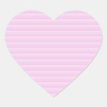 Pretty Pastel Pink Stripes. Heart Sticker