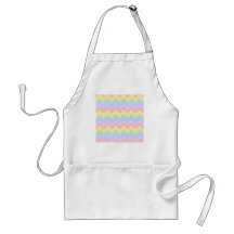Pretty Pastel Rainbow Zigzag Stripes. Aprons