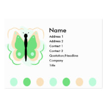 Pretty Peach And Green Butterfly Business Card