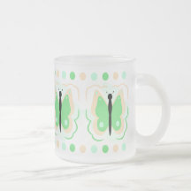 Pretty Peach And Green Butterfly Mug