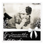 Pretty Pink and Black Birthday Party Invitation