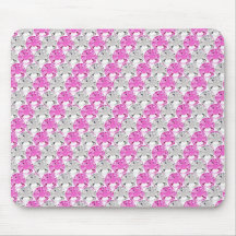 Pretty Pink and Clear Rhinestone Stripe Design Mousepad