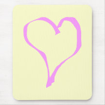Pretty Pink and Cream Love Heart. Mouse Pads