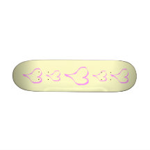 Pretty Pink and Cream Love Heart. Skateboard Deck