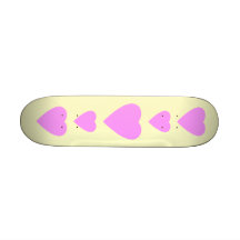 Pretty Pink and Cream Love Heart. Skateboards