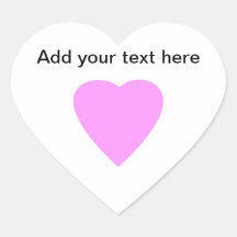 Pretty Pink and White Love Heart. Heart Sticker