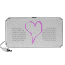Pretty Pink and White Love Heart. Notebook Speaker