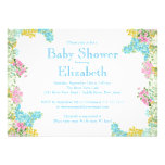 Pretty Pink Blue Floral Neutral baby Shower Invites