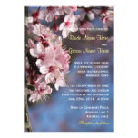 Pretty pink cherry blossom wedding invitation