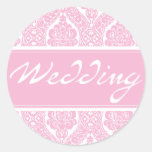 Pretty Pink Damask-Wedding Sticker