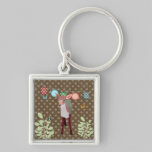 Pretty Pink Deer & Butterflies Keychain keychains