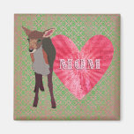 Pretty Pink Fawn Elegant Damask Mum Magnet