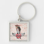 Pretty Pink Fawn Heart Mum Keychain