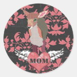 Pretty Pink Fawn Heart  Mum Sticker
