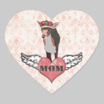 Pretty Pink Fawn Heart Mum Sticker stickers