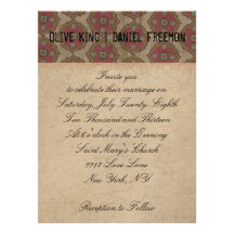 Pretty Pink Fawn Ivory Ornate Wedding Invitation