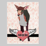 Pretty Pink Fawn Mum Postcard postcards