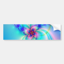 Pretty Pink Fractal Flower Bumper Sticker