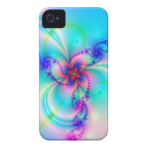 Pretty Pink Fractal Flower iPhone 4 Cover
