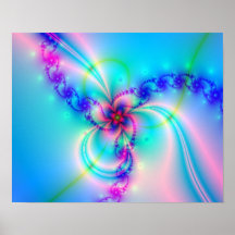 Pretty Pink Fractal Flower Posters