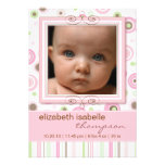 Pretty Pink Polka Dot & Stripes Baby Announcement