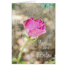 Pretty Pink Rose Bud Card