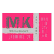 Pretty Pink Urban Grunge Design Business Card