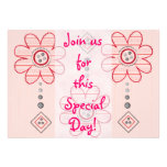 Pretty Pink Wall Flowers Invitations
