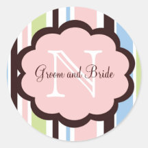 Pretty Pink Wedding Favour Sticker