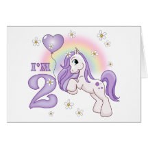 Pretty Pony 2nd Birthday Invitations Cards