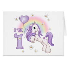 Pretty Pony First Birthday Invitations Cards