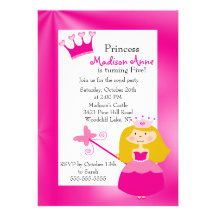 Pretty Princess Birthday Party Invitation