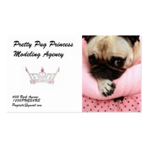 Pretty Pug Princess Modelling Agency Business Card
