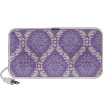pretty purple cream damask pattern iPhone speaker