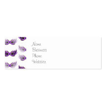 Pretty Purple Masquerade Masks Mardi Gras Business Cards