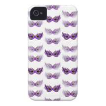 Pretty Purple Masquerade Masks Mardi Gras Case-Mate iPhone 4 Cases